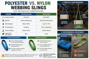 Polyester vs Nylon webbing sling comaprison
