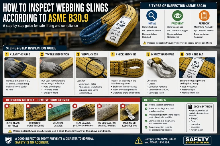 inspect webbing sling