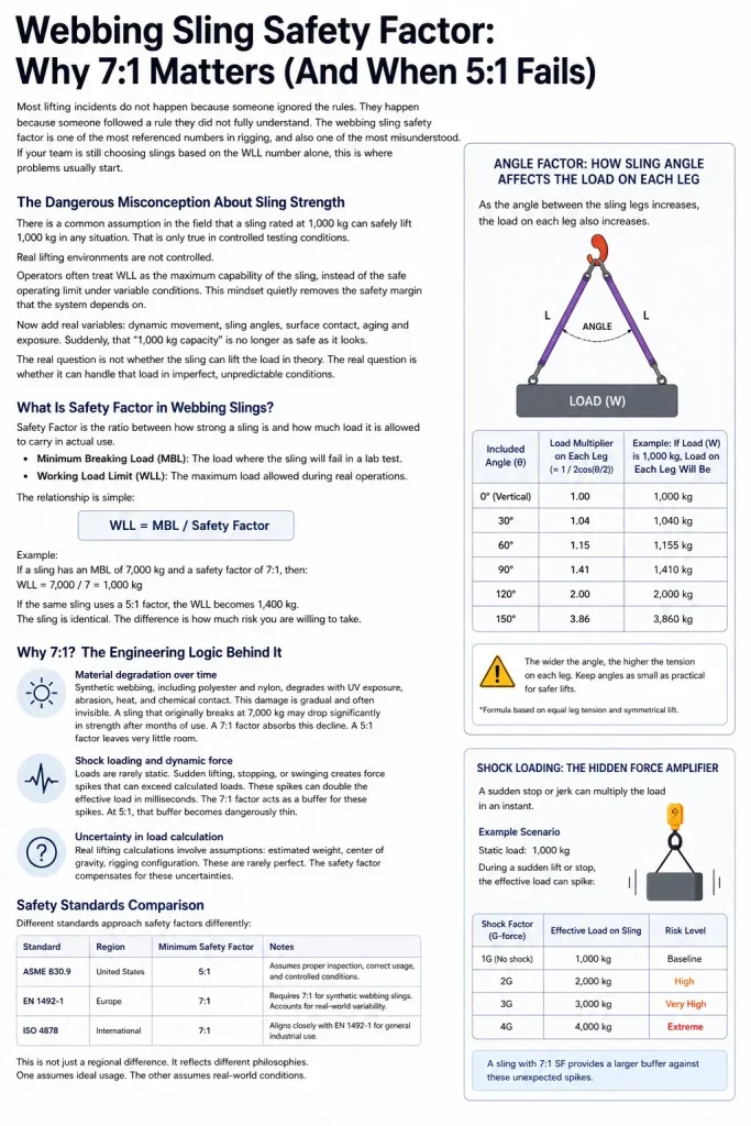 Webbing sling safety factor 7:1