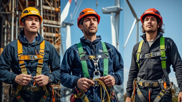 industrial work that requires a safety harness